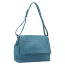 Bottega Veneta INTRECCIATO Shoulder Bag Leather Blue Auth BA16122A-1
