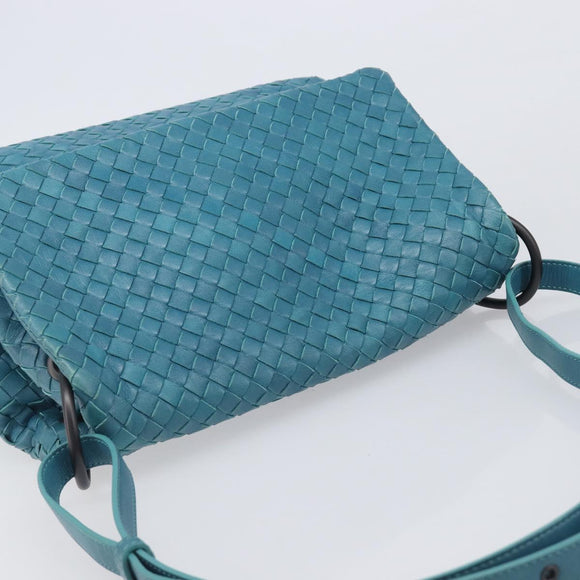 Bottega Veneta INTRECCIATO Shoulder Bag Leather Blue Auth BA16122A