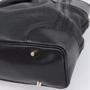 BURBERRY Hand Bag Leather 2way Black Gold Tone Auth BA16124A-17