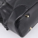 BURBERRY Hand Bag Leather 2way Black Gold Tone Auth BA16124A-18