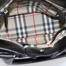 BURBERRY Hand Bag Leather 2way Black Gold Tone Auth BA16124A-10