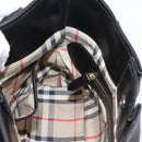 BURBERRY Hand Bag Leather 2way Black Gold Tone Auth BA16124A-21