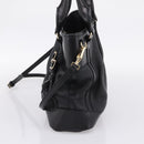 BURBERRY Hand Bag Leather 2way Black Gold Tone Auth BA16124A-4