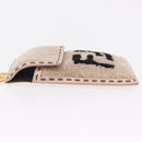 FENDI Smartphone Pouch Fur Beige Gold Tone 7AS047 Auth BA16127V-5