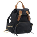 BURBERRY Backpack Nylon Black Gold Tone Auth BA16128A-1