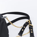 BURBERRY Backpack Nylon Black Gold Tone Auth BA16128A-15