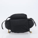 BURBERRY Backpack Nylon Black Gold Tone Auth BA16128A-5