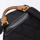 BURBERRY Backpack Nylon Black Gold Tone Auth BA16128A-9