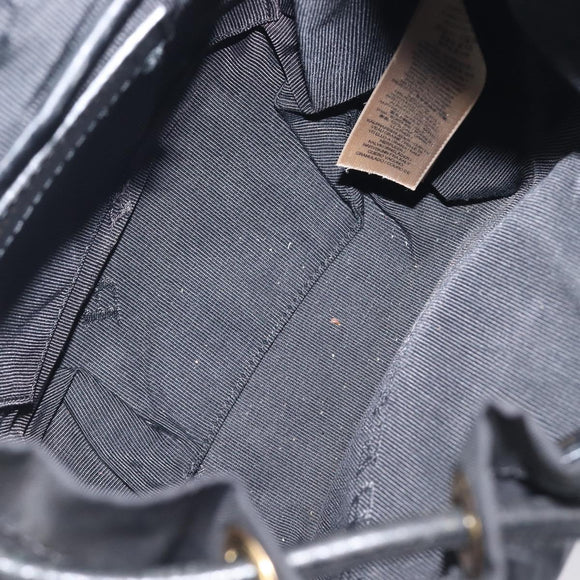 BURBERRY Backpack Nylon Black Gold Tone Auth BA16128A