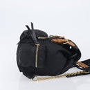 BURBERRY Backpack Nylon Black Gold Tone Auth BA16128A-3