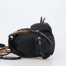 BURBERRY Backpack Nylon Black Gold Tone Auth BA16128A-4