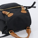 BURBERRY Backpack Nylon Black Gold Tone Auth BA16128A-6