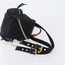 BURBERRY Backpack Nylon Black Gold Tone Auth BA16128A-8