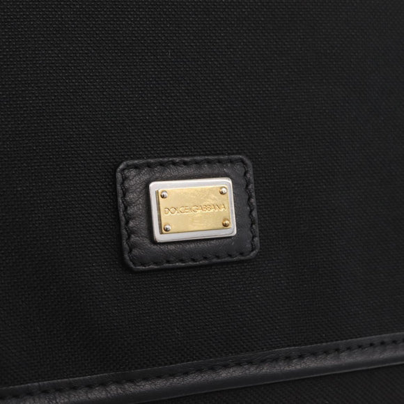 Dolce & Gabbana Shoulder Bag Canvas Black Silver Auth BA16129