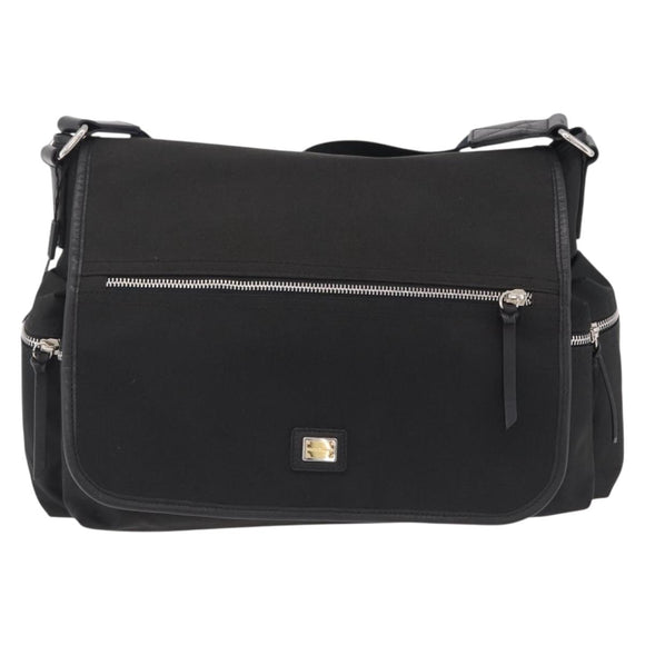 Dolce & Gabbana Shoulder Bag Canvas Black Silver Auth BA16129