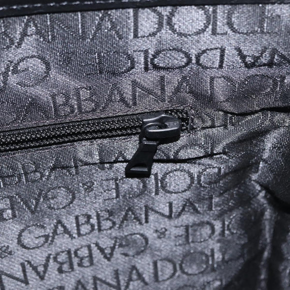Dolce & Gabbana Shoulder Bag Canvas Black Silver Auth BA16129