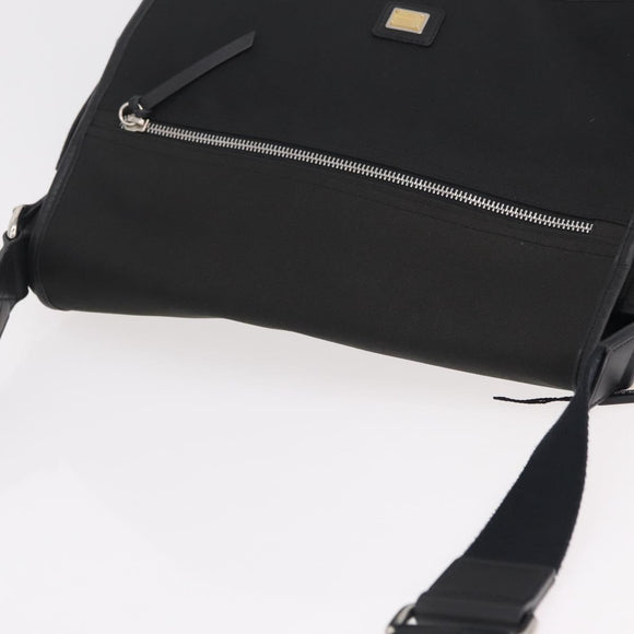 Dolce & Gabbana Shoulder Bag Canvas Black Silver Auth BA16129