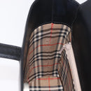 BURBERRY Nova Check Hand Bag Leather Black Beige Auth BA16132-19