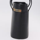 BURBERRY Nova Check Hand Bag Leather Black Beige Auth BA16132-3