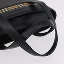 BURBERRY Nova Check Hand Bag Leather Black Beige Auth BA16132-7