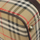 Burberrys Nova Check Boston Bag Canvas Beige Gold Tone Auth BA16134-11