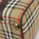 Burberrys Nova Check Boston Bag Canvas Beige Gold Tone Auth BA16134-12