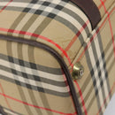 Burberrys Nova Check Boston Bag Canvas Beige Gold Tone Auth BA16134-13