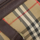 Burberrys Nova Check Boston Bag Canvas Beige Gold Tone Auth BA16134-15