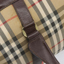 Burberrys Nova Check Boston Bag Canvas Beige Gold Tone Auth BA16134-16