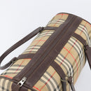 Burberrys Nova Check Boston Bag Canvas Beige Gold Tone Auth BA16134-6