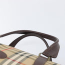 Burberrys Nova Check Boston Bag Canvas Beige Gold Tone Auth BA16134-8