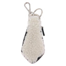 FENDI Key Ring Fur White Black 7AR765 Auth BA16138V-2