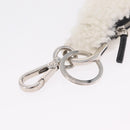 FENDI Key Ring Fur White Black 7AR765 Auth BA16138V-5