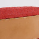 CELINE C Macadam Shoulder Bag Suede Red Silver Auth BA16141-13