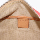 CELINE C Macadam Shoulder Bag Suede Red Silver Auth BA16141-21
