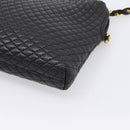 Bally Chain Shoulder Bag Leather Black Gold Tone Auth BA16143-14