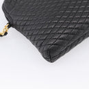 Bally Chain Shoulder Bag Leather Black Gold Tone Auth BA16143-17
