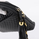 Bally Chain Shoulder Bag Leather Black Gold Tone Auth BA16143-9