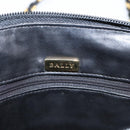 Bally Chain Shoulder Bag Leather Black Gold Tone Auth BA16143-19