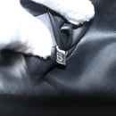 Bally Chain Shoulder Bag Leather Black Gold Tone Auth BA16143-11