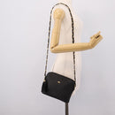 Bally Chain Shoulder Bag Leather Black Gold Tone Auth BA16143-25