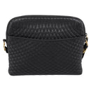 Bally Chain Shoulder Bag Leather Black Gold Tone Auth BA16143-2