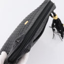 Bally Chain Shoulder Bag Leather Black Gold Tone Auth BA16143-6