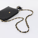 Bally Chain Shoulder Bag Leather Black Gold Tone Auth BA16143-7
