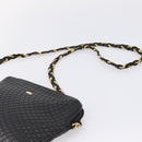 Bally Chain Shoulder Bag Leather Black Gold Tone Auth BA16143-8