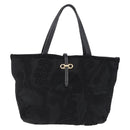 Salvatore Ferragamo Gancini Hand Bag Nylon Black Gold Tone Auth BA16145-2