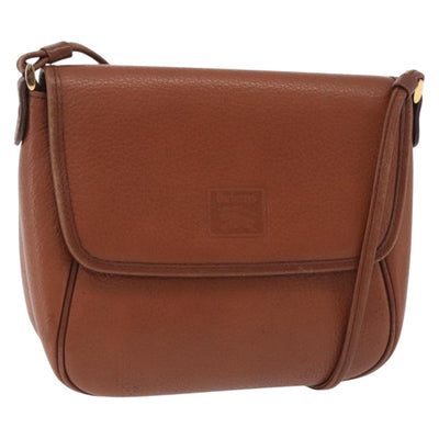 Burberrys Shoulder Bag Leather Brown Gold Tone Auth BA16146