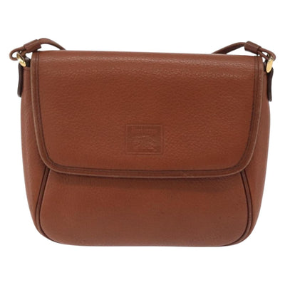Burberrys Shoulder Bag Leather Brown Gold Tone Auth BA16146 - 0