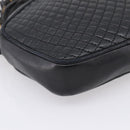 Bally Chain Shoulder Bag Leather Black Gold Tone Auth BA16147-14