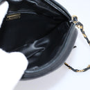 Bally Chain Shoulder Bag Leather Black Gold Tone Auth BA16147-18
